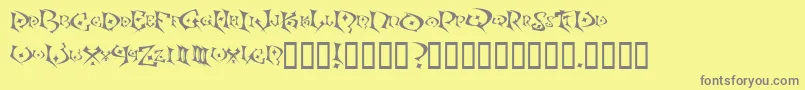 フォントKefka – 黄色の背景に灰色の文字