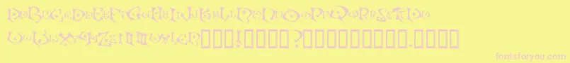 Kefka Font – Pink Fonts on Yellow Background