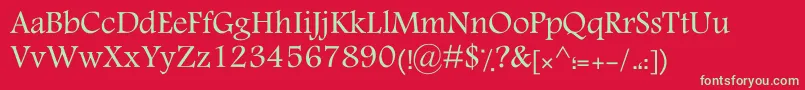 MotkenKTraffic Font – Green Fonts on Red Background