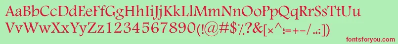 MotkenKTraffic Font – Red Fonts on Green Background