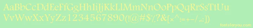 MotkenKTraffic Font – Yellow Fonts on Green Background