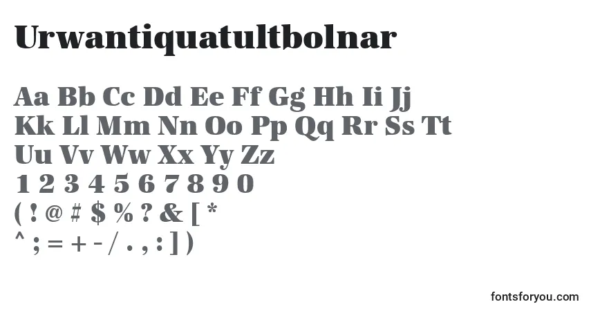 Czcionka Urwantiquatultbolnar – alfabet, cyfry, specjalne znaki