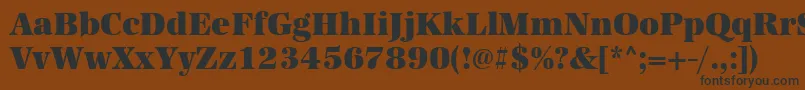 Urwantiquatultbolnar-Schriftart – Schwarze Schriften auf braunem Hintergrund