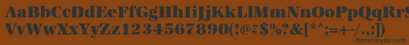 フォントUrwantiquatultbolnar – 黒い文字が茶色の背景にあります