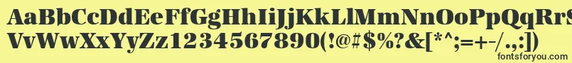 Urwantiquatultbolnar Font – Black Fonts on Yellow Background