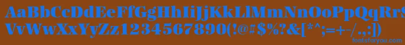 Urwantiquatultbolnar Font – Blue Fonts on Brown Background