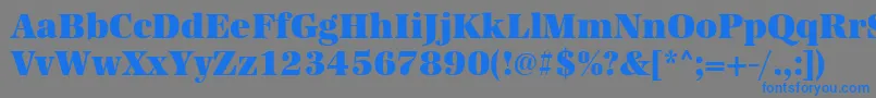 フォントUrwantiquatultbolnar – 灰色の背景に青い文字