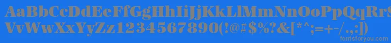 フォントUrwantiquatultbolnar – 青い背景に灰色の文字