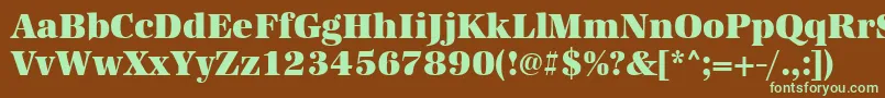 Urwantiquatultbolnar-fontti – vihreät fontit ruskealla taustalla