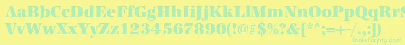 Urwantiquatultbolnarフォントについての詳細 フォントUrwantiquatultbolnar – 黄色い背景に緑の文字