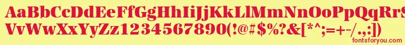 Urwantiquatultbolnar-Schriftart – Rote Schriften auf gelbem Hintergrund