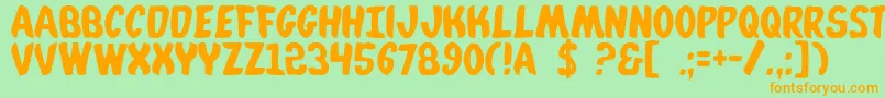 Whata-Schriftart – Orangefarbene Schriften auf grünem Hintergrund