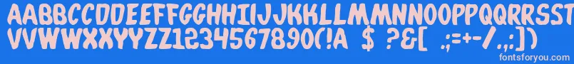 Whata Font – Pink Fonts on Blue Background