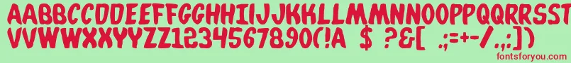 Whata Font – Red Fonts on Green Background