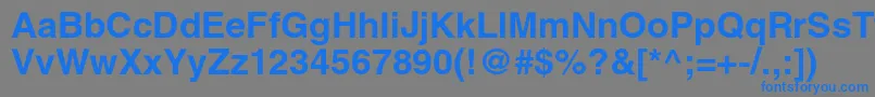 フォントHeliosBold – 灰色の背景に青い文字