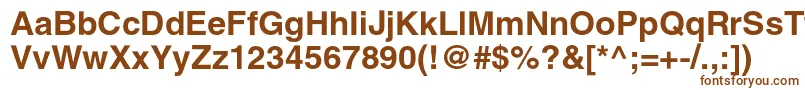 HeliosBold-fontti – ruskeat fontit valkoisella taustalla