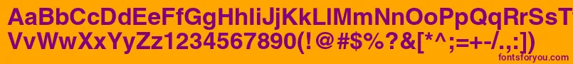 HeliosBold Font – Purple Fonts on Orange Background