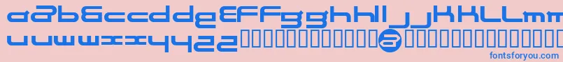 Fonte Electrance – fontes azuis em um fundo rosa