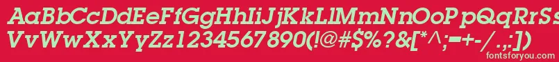 TorrentgraphicsskBoldItalic-Schriftart – Grüne Schriften auf rotem Hintergrund