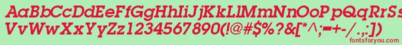 TorrentgraphicsskBoldItalic Font – Red Fonts on Green Background