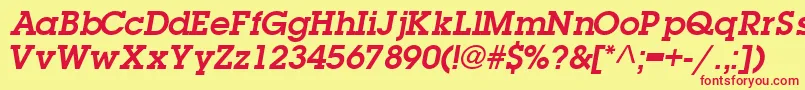 フォントTorrentgraphicsskBoldItalic – 赤い文字の黄色い背景