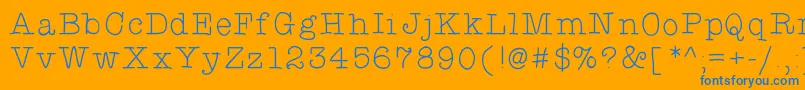 Typewriterhand-fontti – siniset fontit oranssilla taustalla