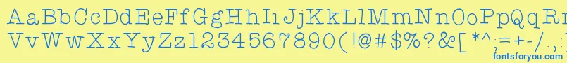 Typewriterhand Font – Blue Fonts on Yellow Background