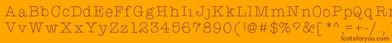 Typewriterhand Font – Brown Fonts on Orange Background