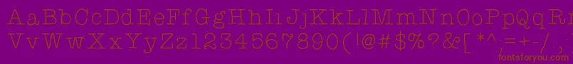 Typewriterhand Font – Brown Fonts on Purple Background