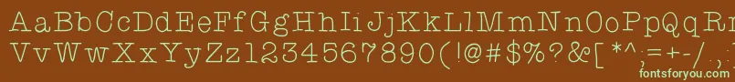 Шрифт Typewriterhand – зелёные шрифты на коричневом фоне