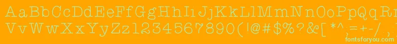 Typewriterhand Font – Green Fonts on Orange Background