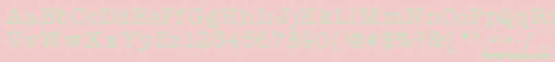 Typewriterhand Font – Green Fonts on Pink Background