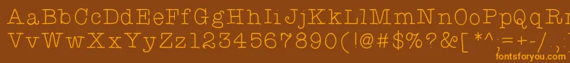 Typewriterhand Font – Orange Fonts on Brown Background