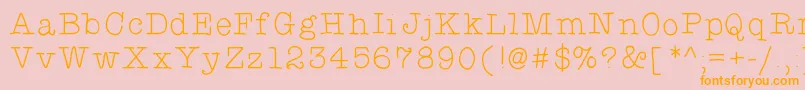 Police Typewriterhand – polices orange sur fond rose