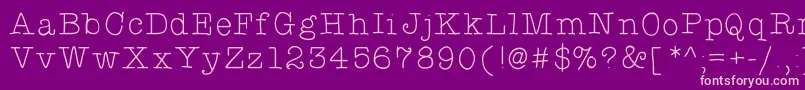 Typewriterhand-fontti – vaaleanpunaiset fontit violetilla taustalla