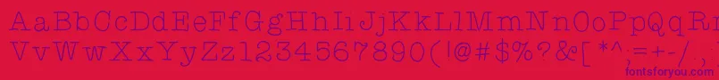 Typewriterhand Font – Purple Fonts on Red Background