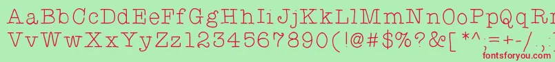 Typewriterhand Font – Red Fonts on Green Background