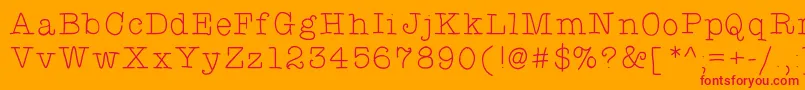 Typewriterhand Font – Red Fonts on Orange Background