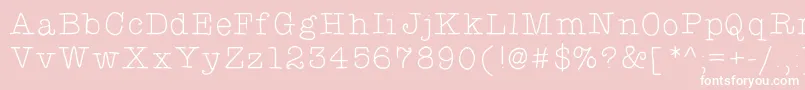 Typewriterhand-Schriftart – Weiße Schriften auf rosa Hintergrund