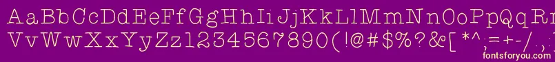 Typewriterhand Font – Yellow Fonts on Purple Background