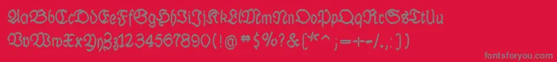 LuthermousedrawnBold-Schriftart – Graue Schriften auf rotem Hintergrund