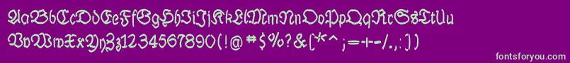 LuthermousedrawnBold Font – Green Fonts on Purple Background