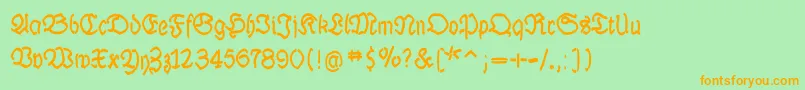 LuthermousedrawnBold Font – Orange Fonts on Green Background