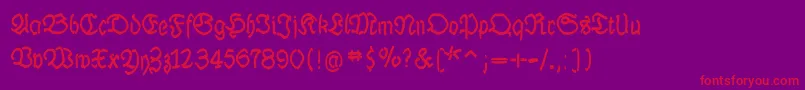 LuthermousedrawnBold-Schriftart – Rote Schriften auf violettem Hintergrund