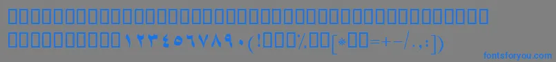 フォントBShiraz – 灰色の背景に青い文字