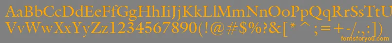 Gallery-Schriftart – Orangefarbene Schriften auf grauem Hintergrund