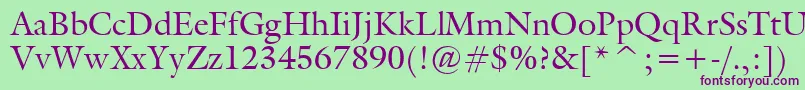 Gallery Font – Purple Fonts on Green Background