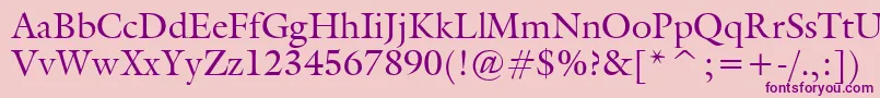 Gallery-Schriftart – Violette Schriften auf rosa Hintergrund
