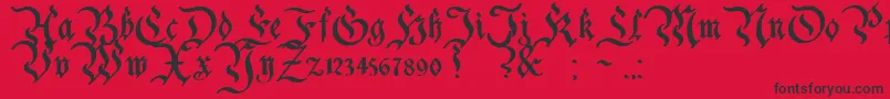 フォントCharterwellBold – 赤い背景に黒い文字