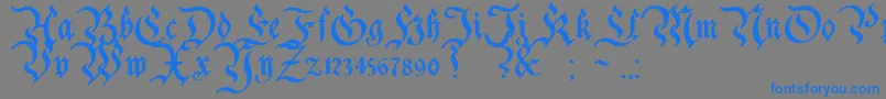 CharterwellBold-Schriftart – Blaue Schriften auf grauem Hintergrund